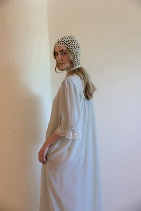 1930s French crepe chiffon lace nightgown