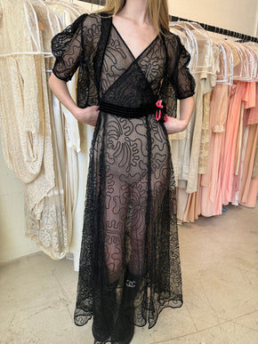 1930s soutache gown set, France