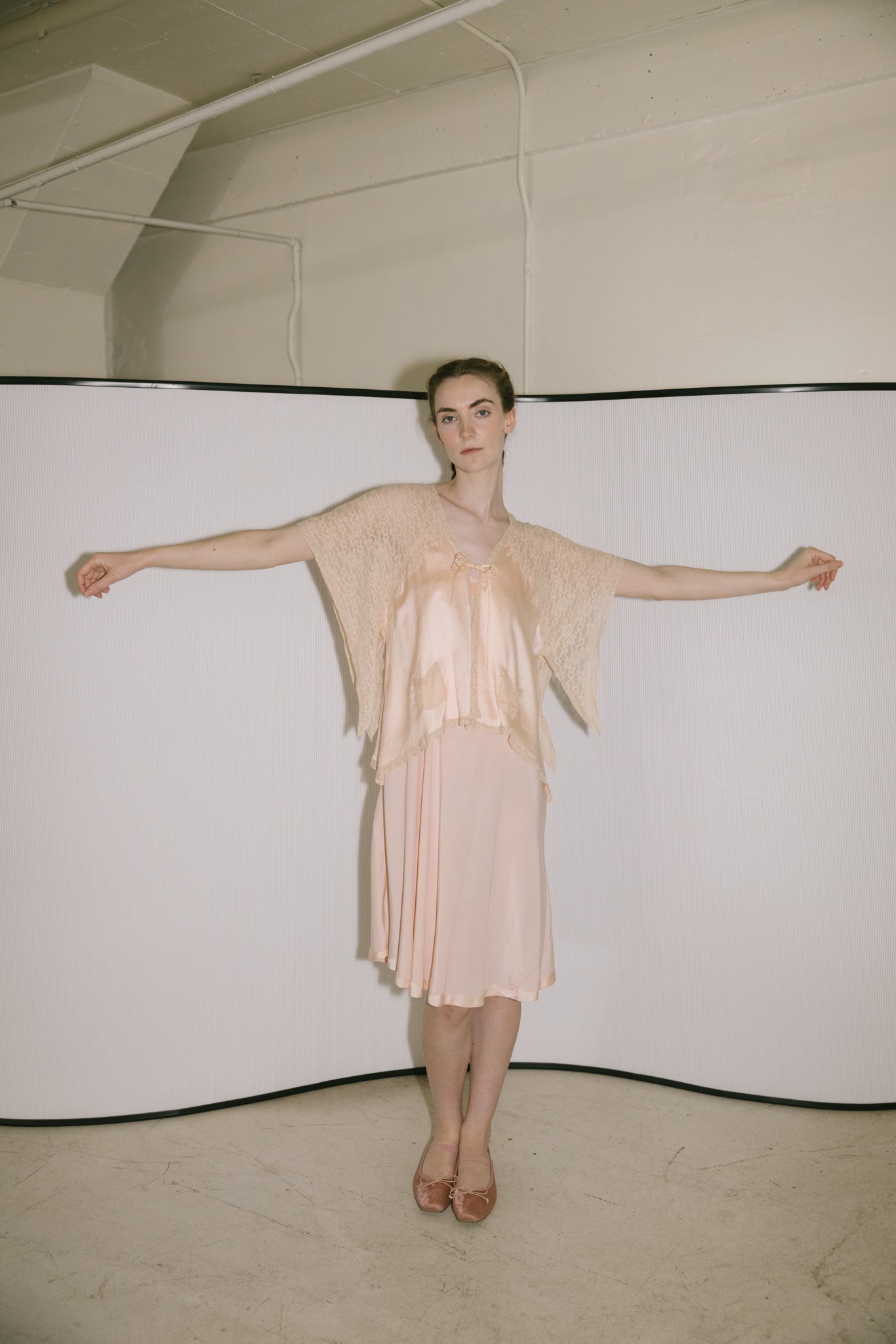 1920s silk satin bed jacket