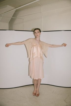 1920s silk satin bed jacket