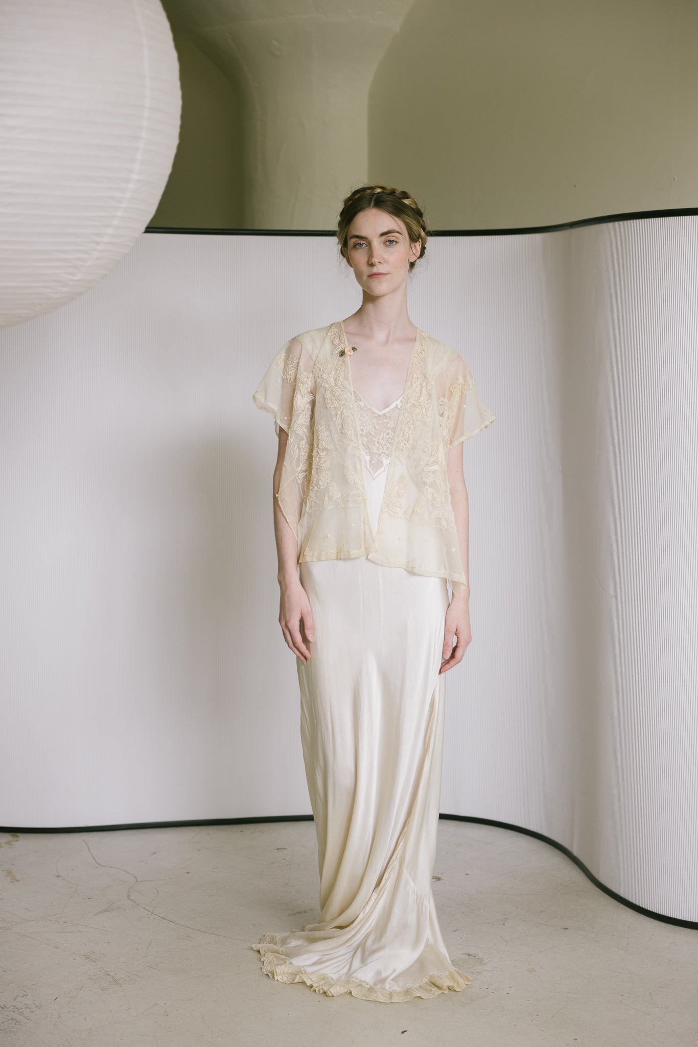 1920s embroidered net blouse