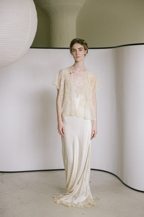 1920s embroidered net blouse