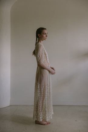 1912 schiffli embroidered tulle dress
