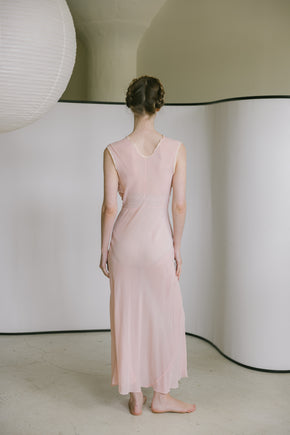 1930s crinkle silk chiffon gown, France