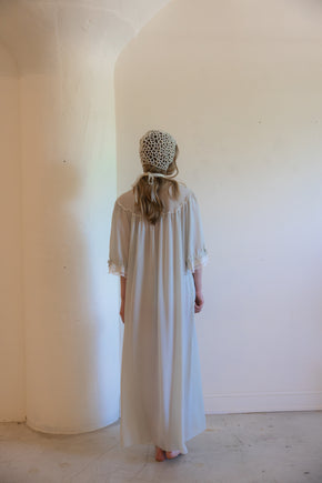 1930s French crepe chiffon lace nightgown