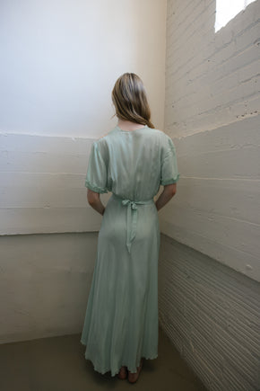 1930s mint green silk nightgown