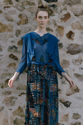 1922 cut velvet afternoon dress