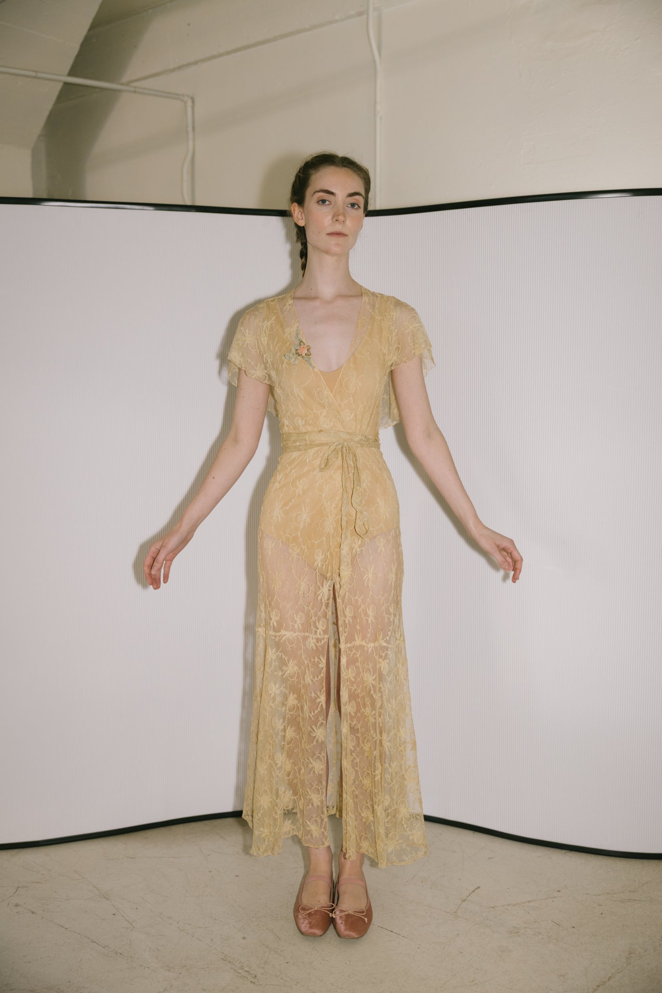 1930s lace robe