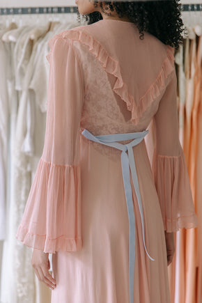 1930s French silk chiffon robe