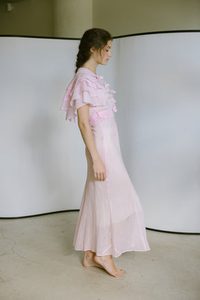 1930s petal pink cotton gown