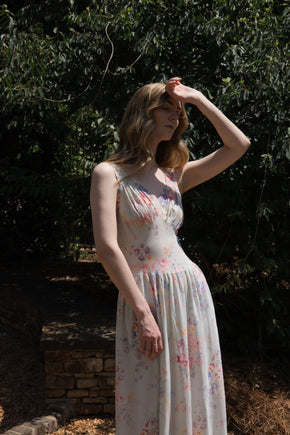 1930s floral rayon nightgown, USA