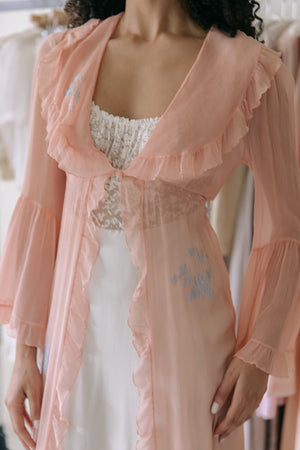 1930s French silk chiffon robe