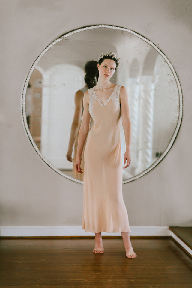 1930s bias crepe chiffon slip
