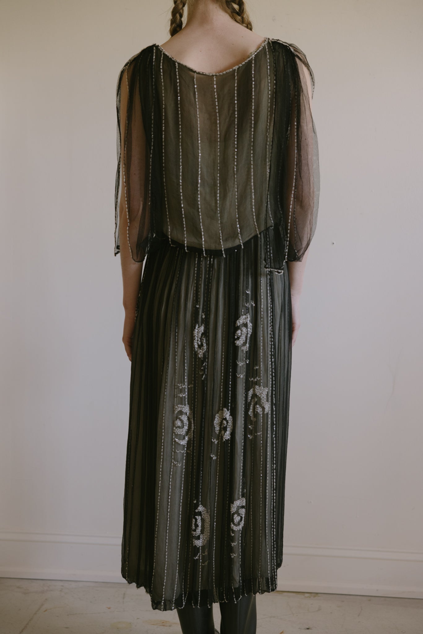 1920s silk evening dress