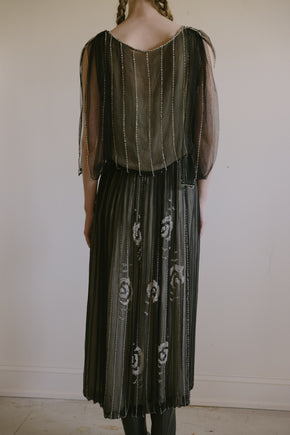 1920s silk evening dress