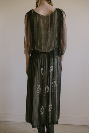 1920s silk evening dress