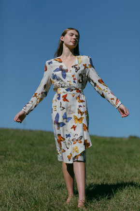 Vintage Hermès silk butterfly dress