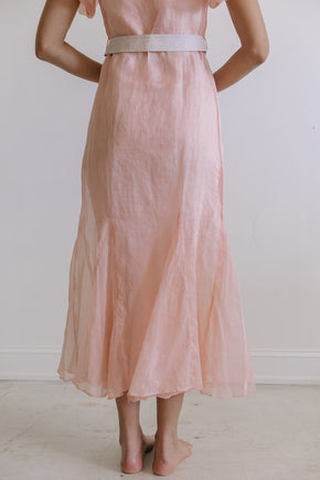 1930s organza puff sleeve dress