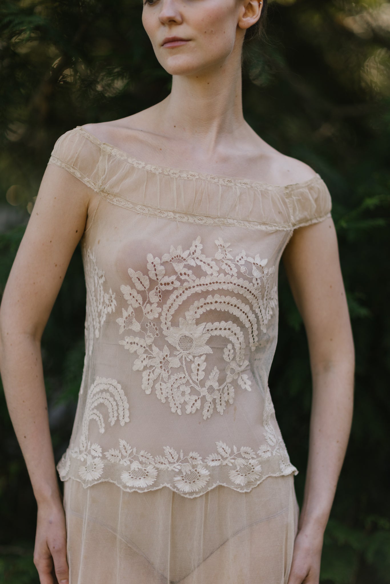 Antique tulle needle less dress