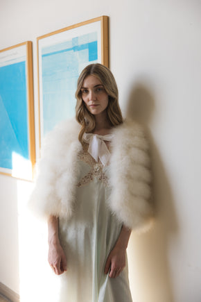 1960s ivory marabou feather cape