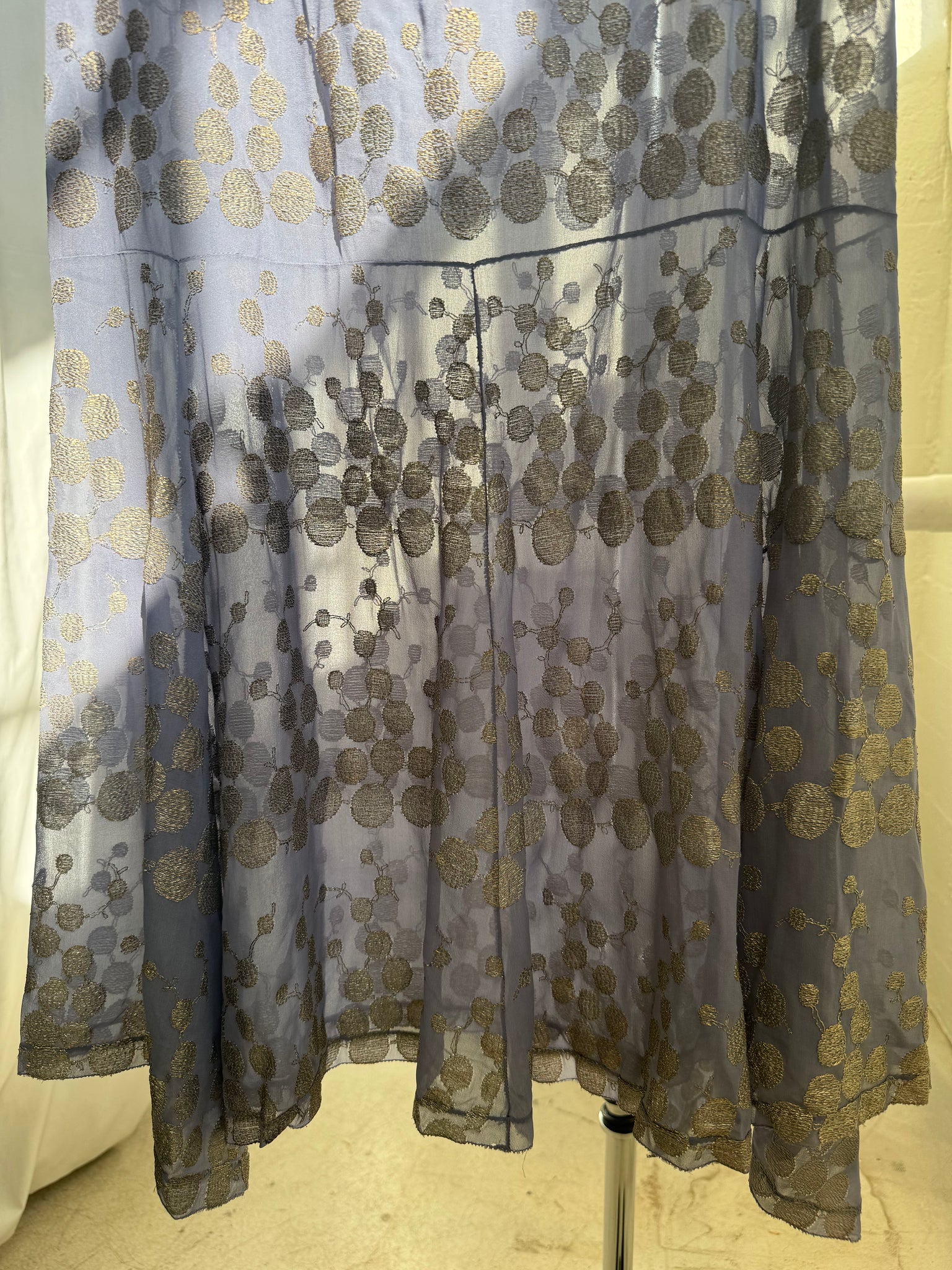 1920s silk chiffon lamé dress