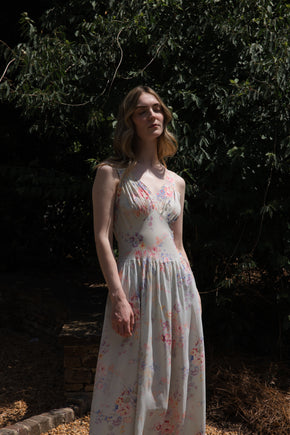 1930s floral rayon nightgown, USA