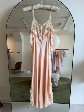 1930s silk lace bow half slip
