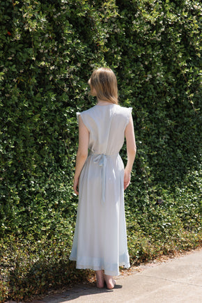 1930s French blue silk embroidered nightgown, France