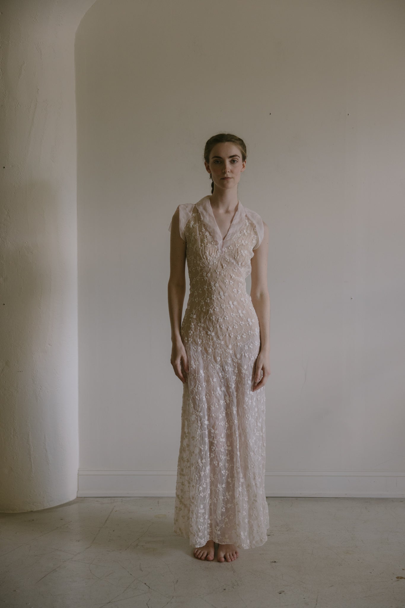 1930s embroidered organza dress set