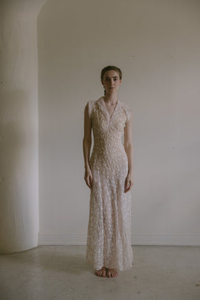 1930s embroidered organza dress set