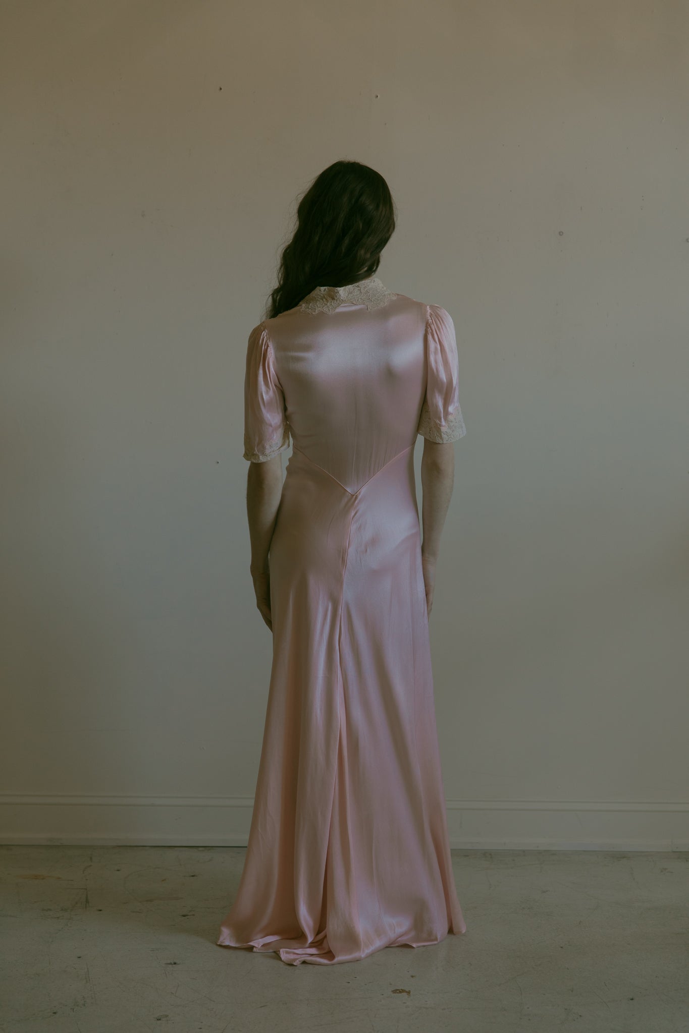 1940s zip front gown