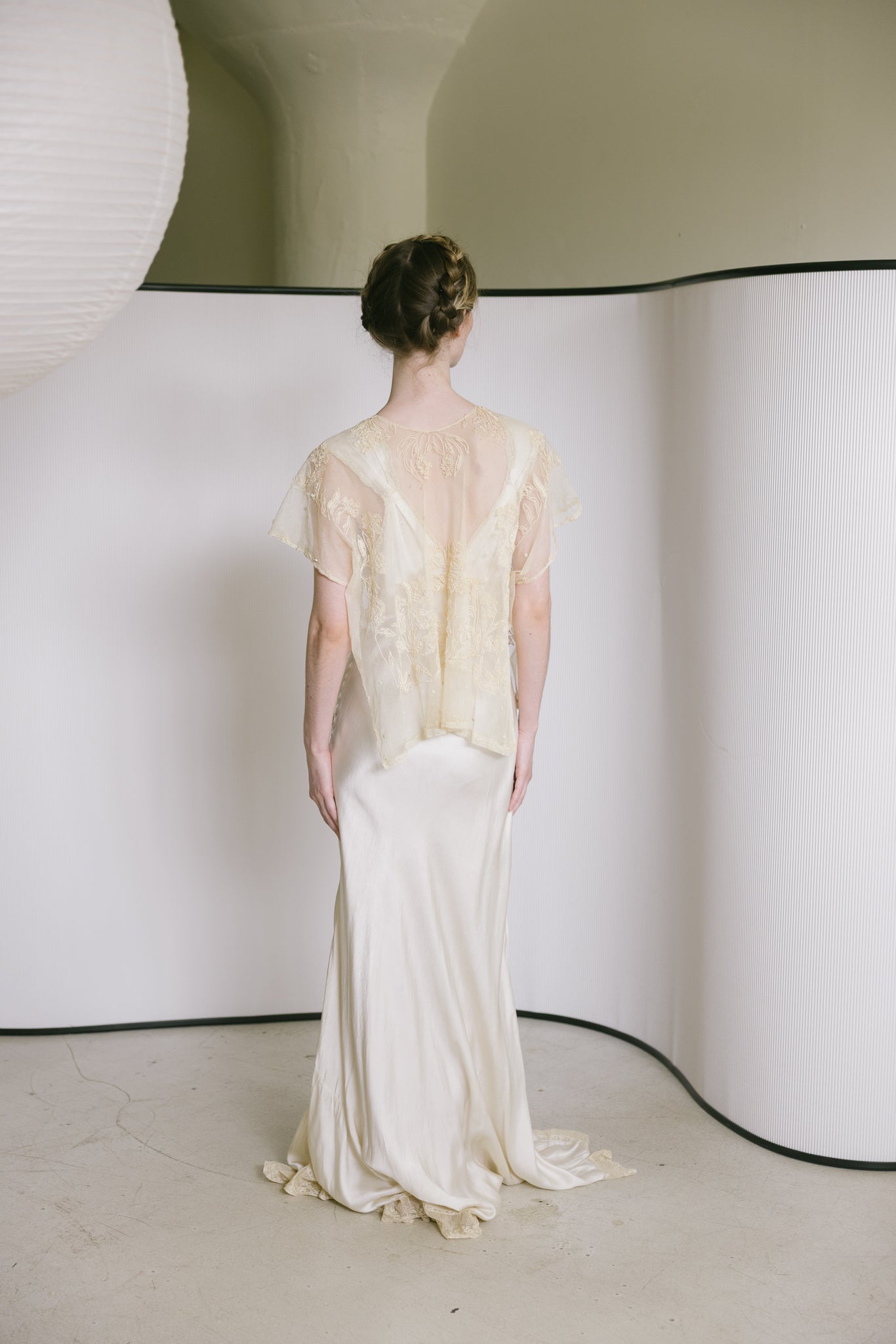 1920s embroidered net blouse