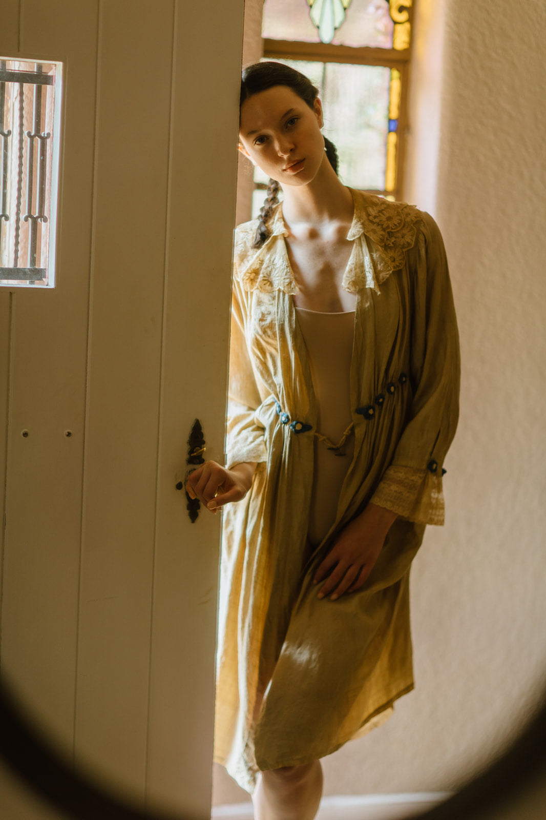 Antique 1910s raw silk overcoat
