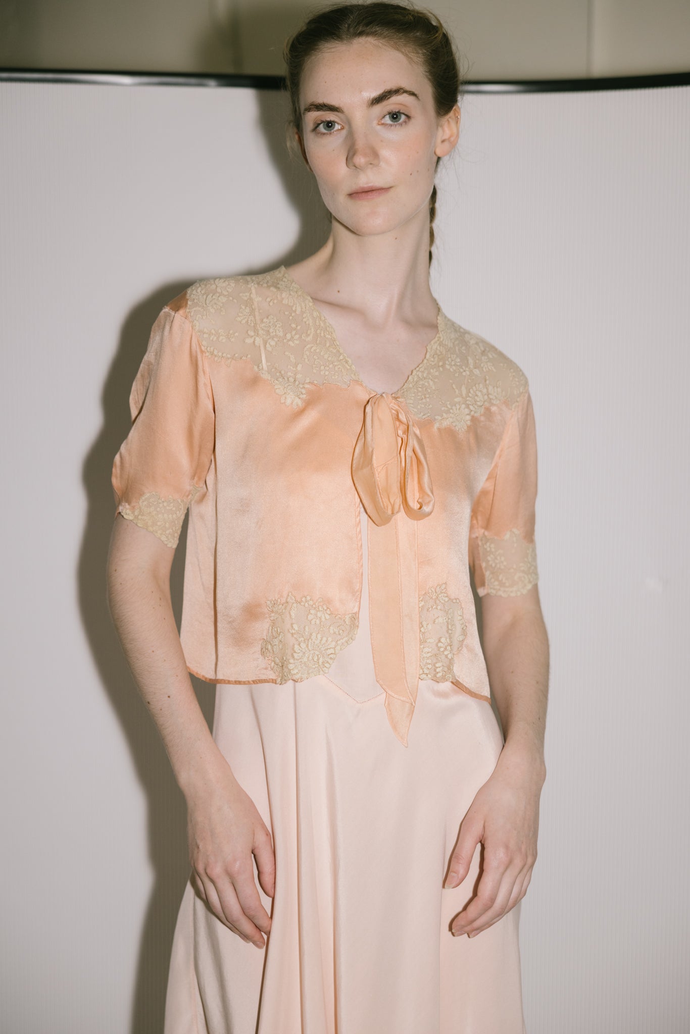 1930s silk bed jacket, France