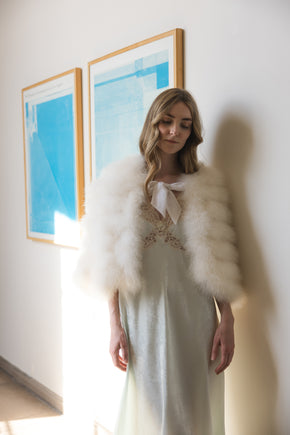 1960s ivory marabou feather cape