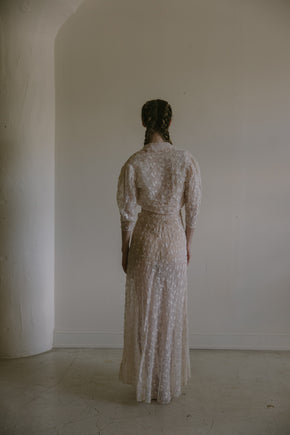 1930s embroidered organza dress set