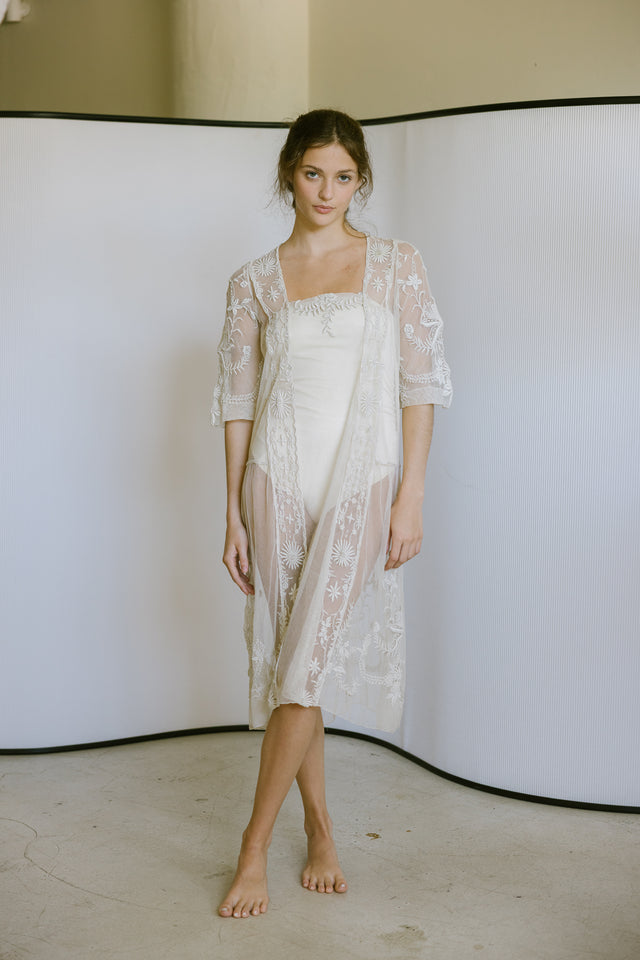 1920s whitework net dress