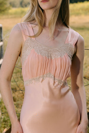 1930s satin chiffon lace nightgown