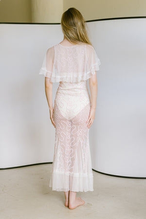 1930s ribbon work net gown