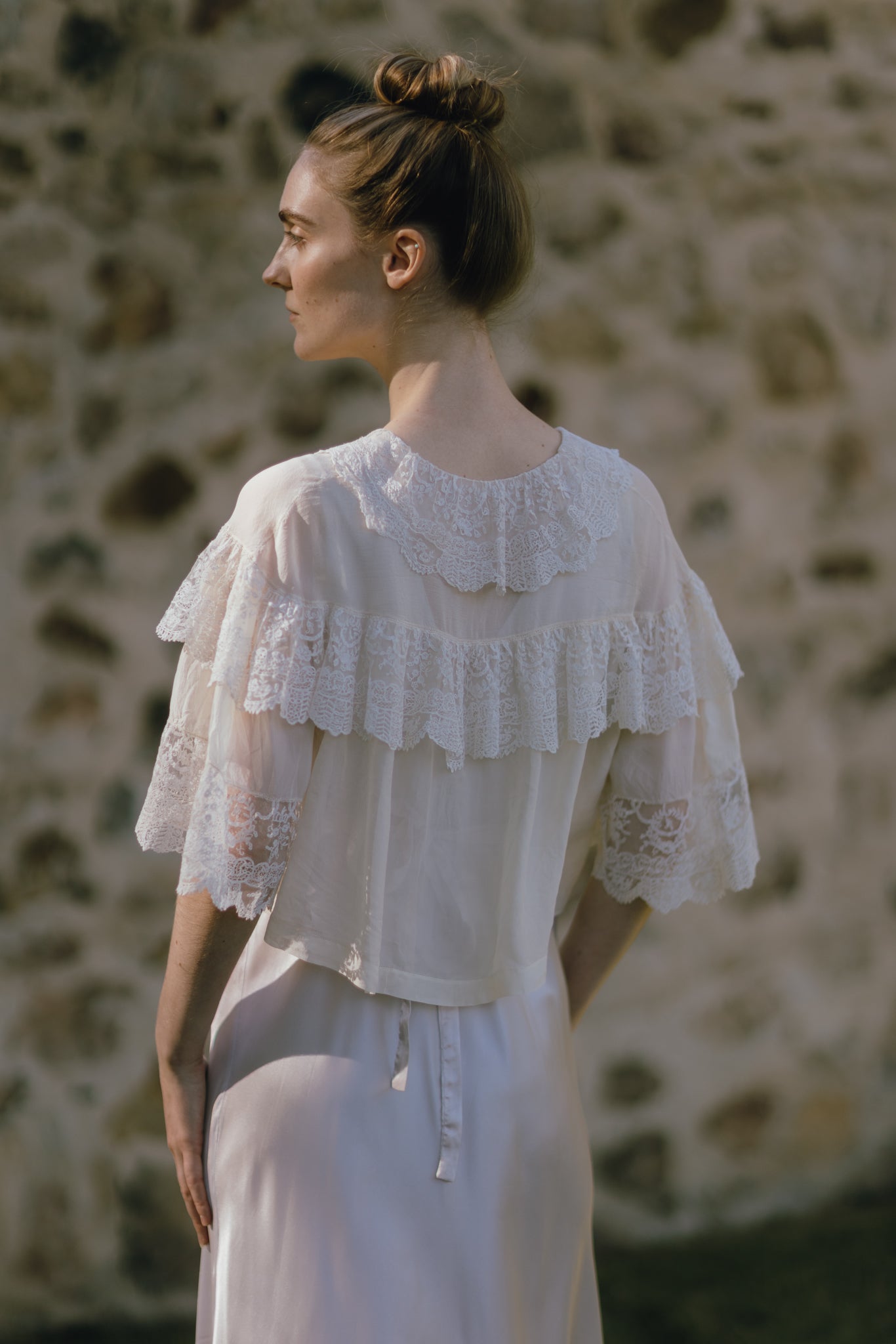 1920s silk lace bed jacket, Paris