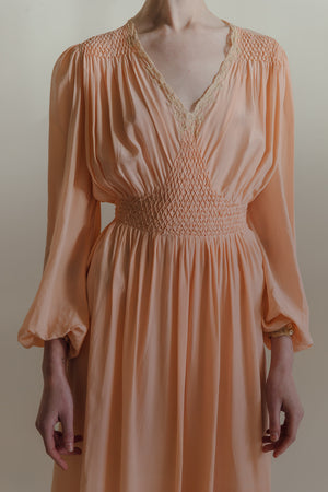 1930s honeycomb silk nightgown