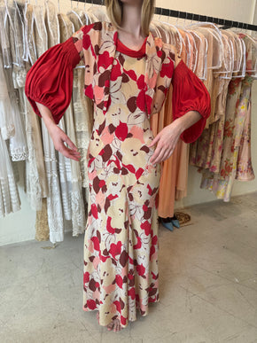 1930s silk crepe dress set