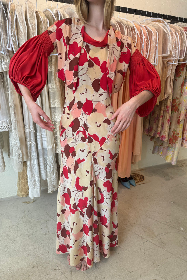 1930s silk crepe dress set