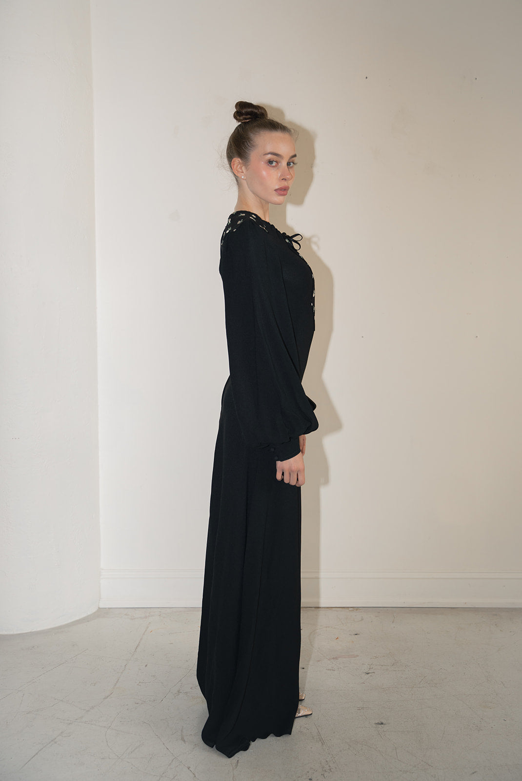 Vintage 1970s Ossie Clark Moss crepe gown