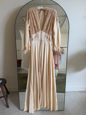 1930s silk lace trousseau robe