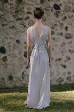 1930s iridescent lavender silk nightgown