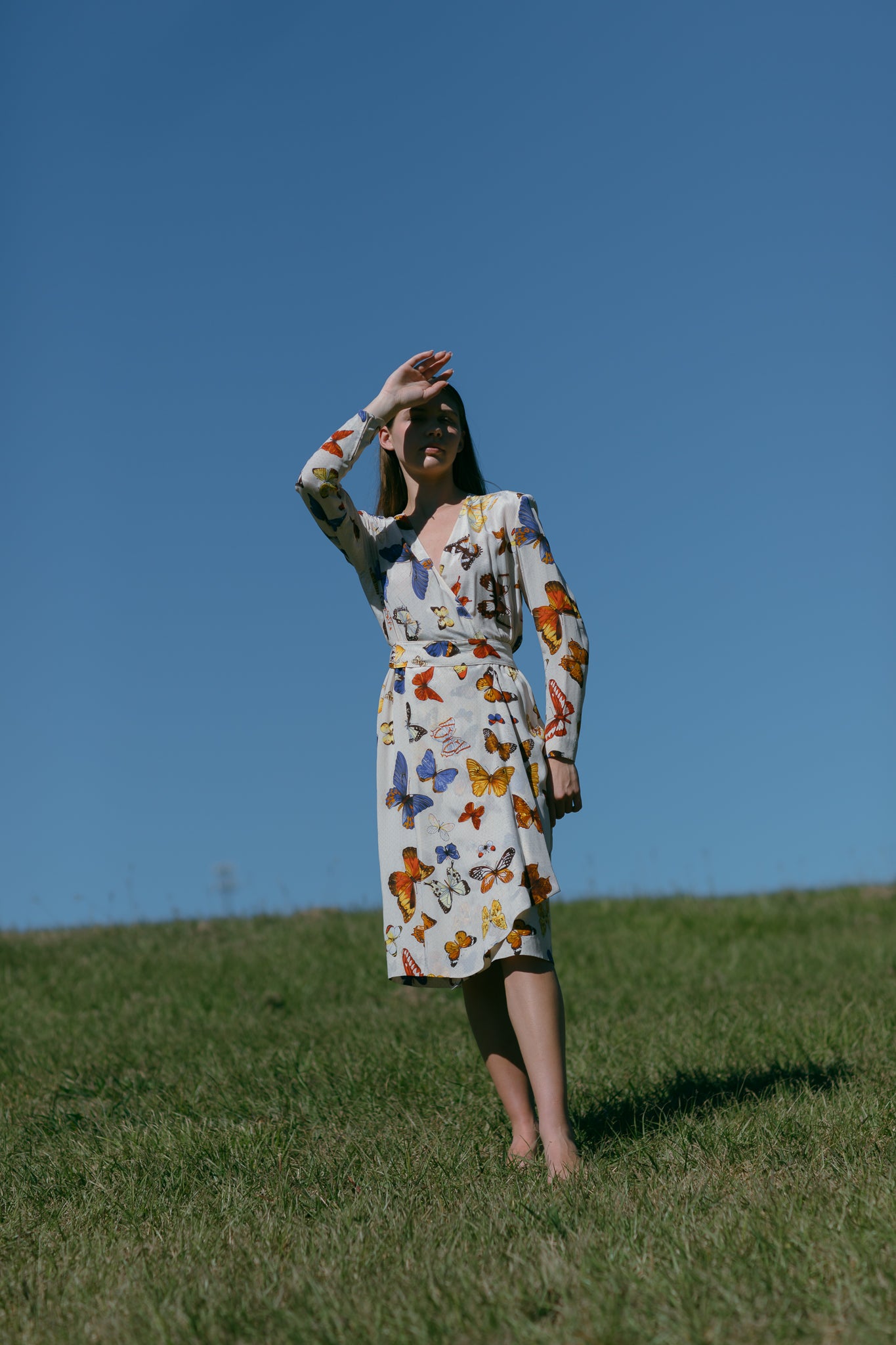 Vintage Hermès silk butterfly dress