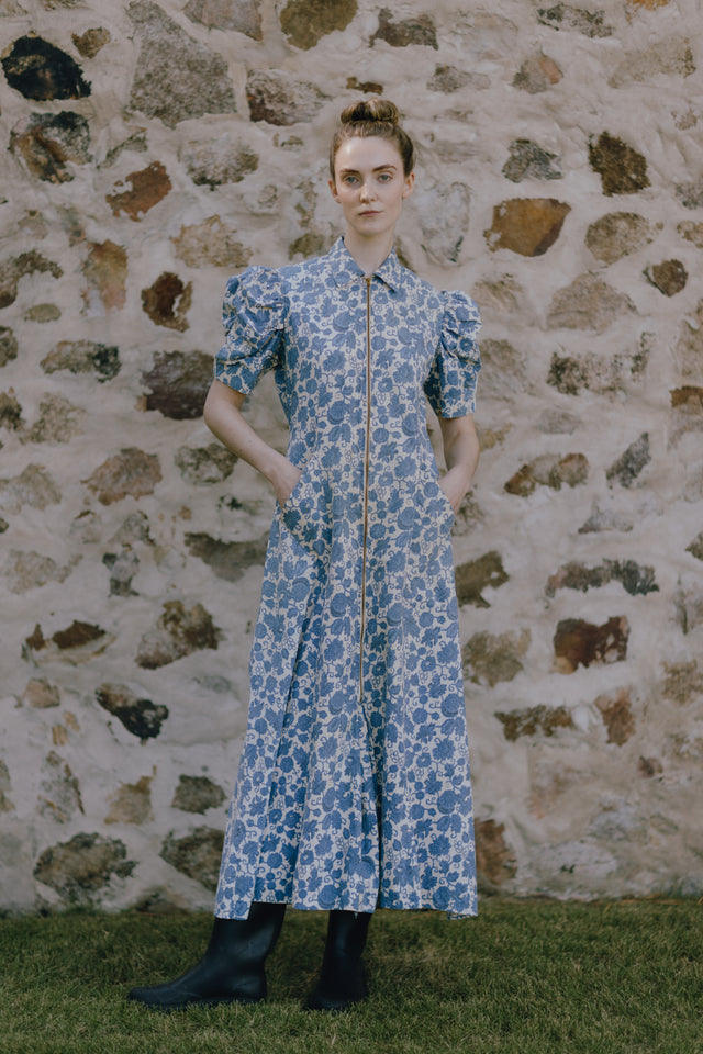 1930s zip from cotton house dress