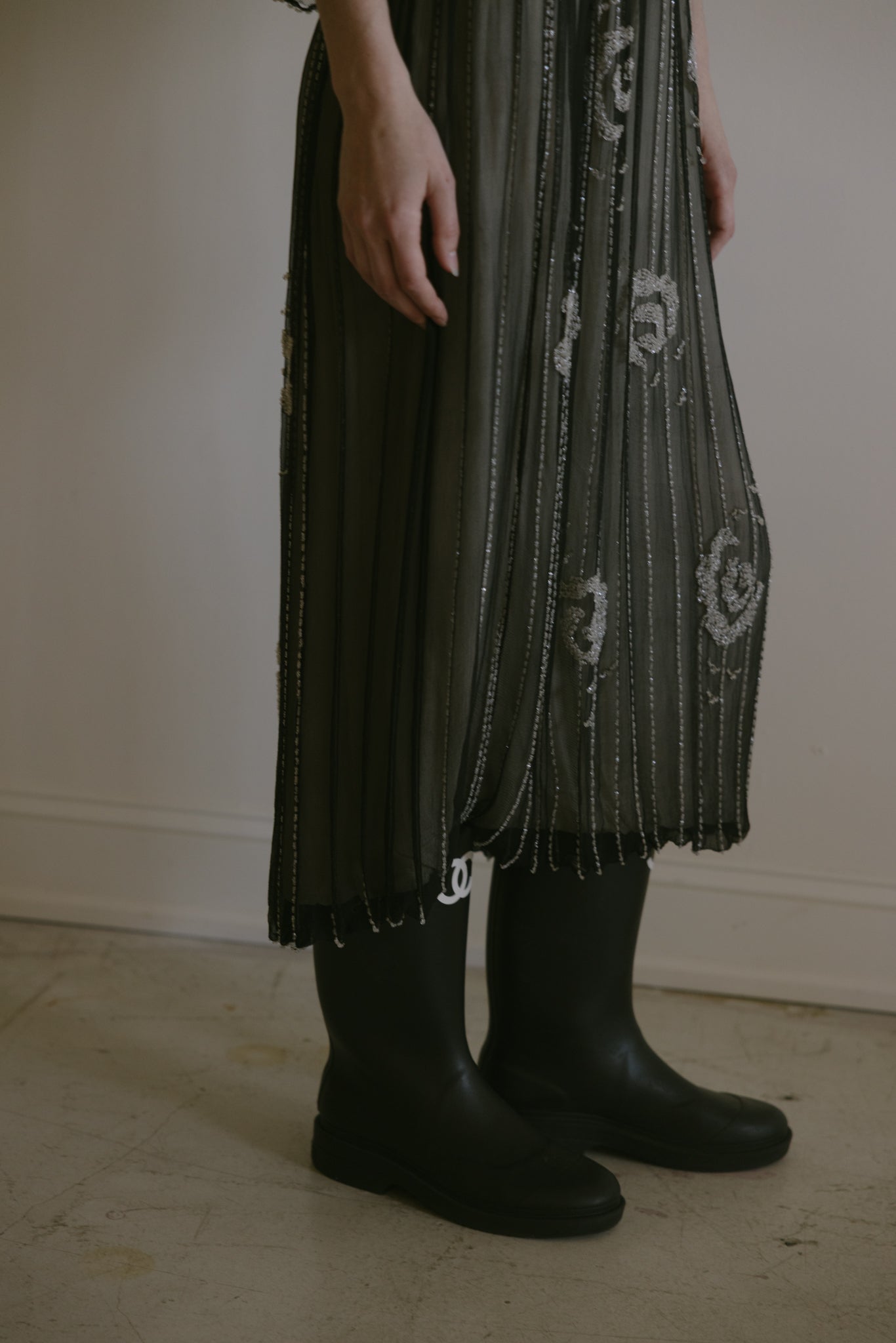 1920s silk evening dress