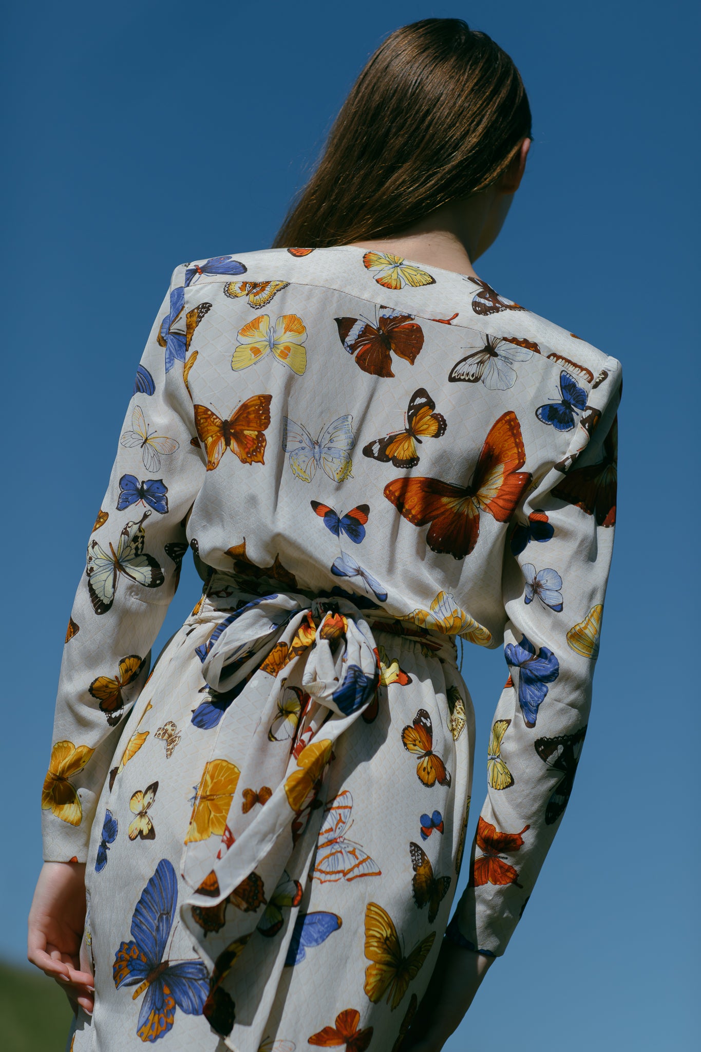 Vintage Hermès silk butterfly dress